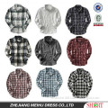 100% cotton yarn dye new trendy slim classic design men's blue checked long sleeve dress shirt